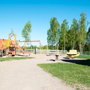 Lekplatsen utanför Storhaga förskola i Säter.