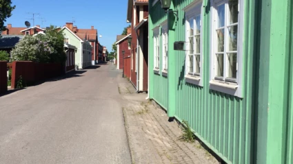 Mintgröna hus.