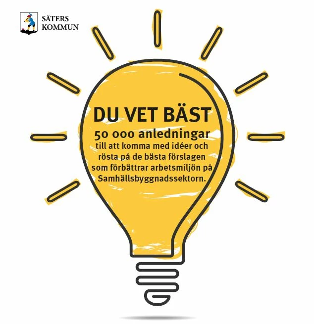 Du vet bäst - en glödlampa med information om medarbetarbudget.