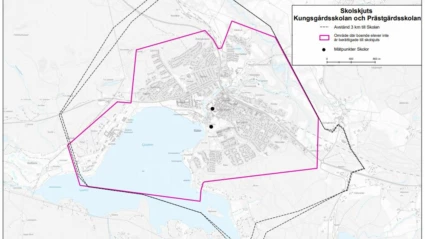 Zonkartorna är framtagna utifrån säker skolväg och avstånd till skolan.