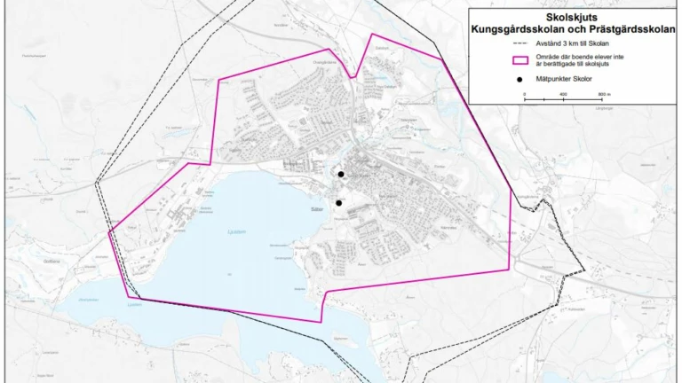 Zonkartorna är framtagna utifrån säker skolväg och avstånd till skolan.