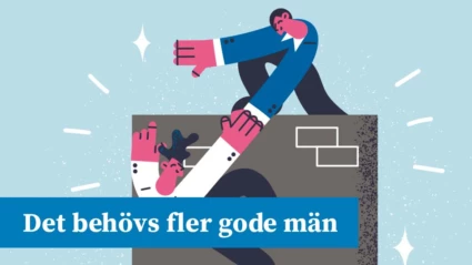 Det behövs fler gode män. en person hjälper en annan.