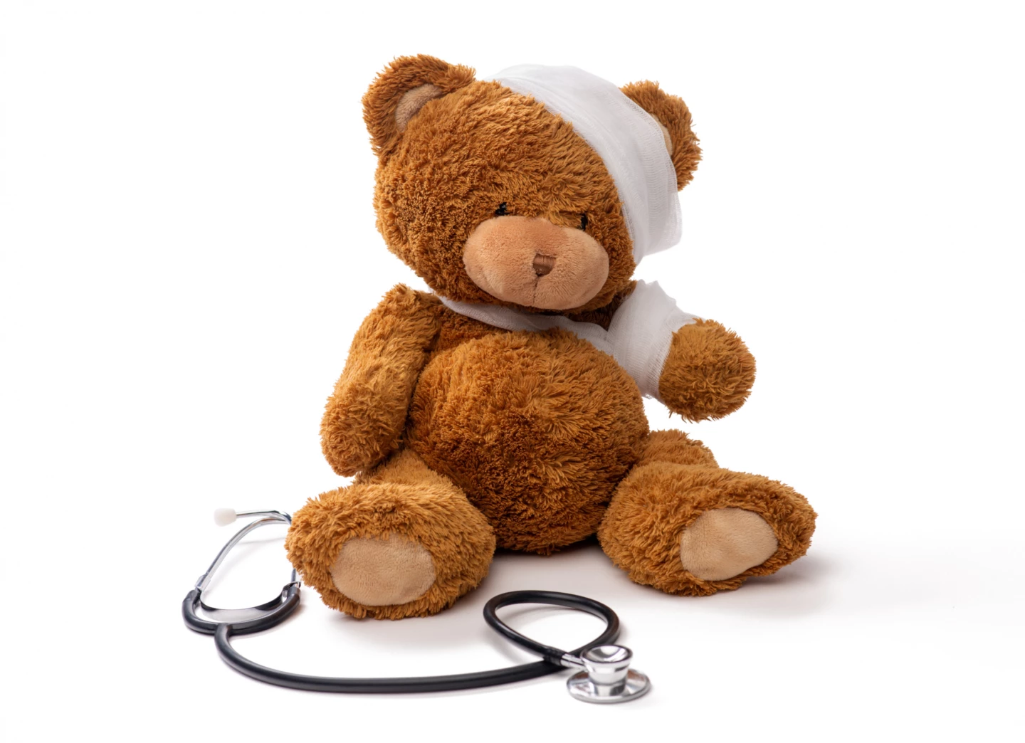 Teddybjörn med bandage och stetoskop