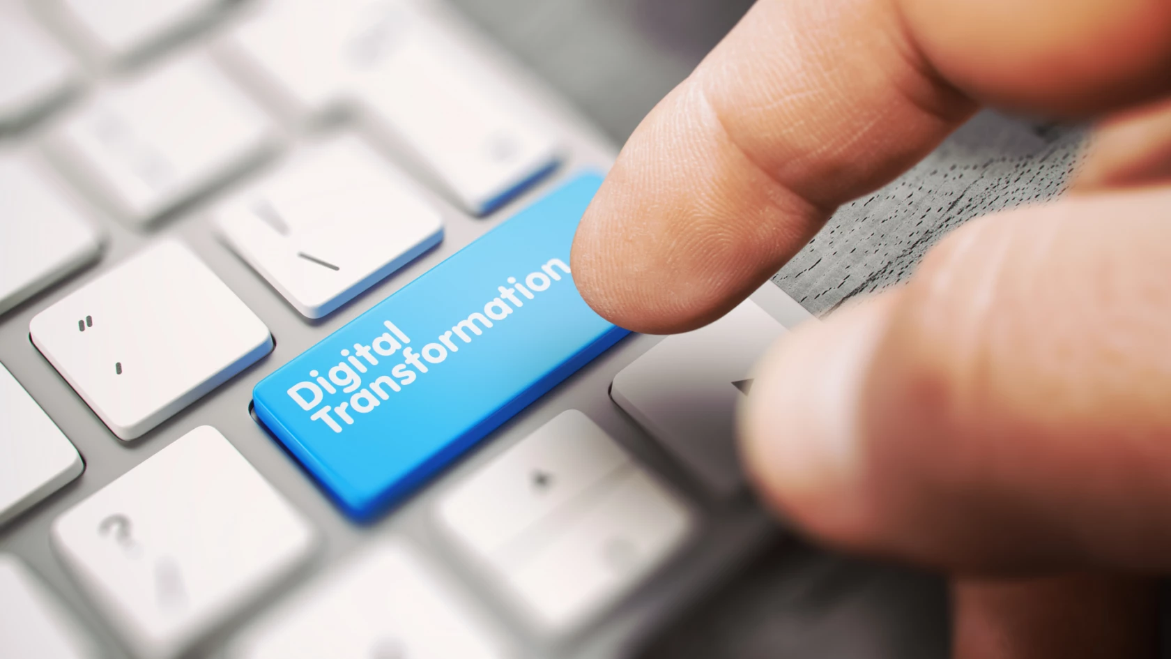 Tangentbord med test: digital transformation