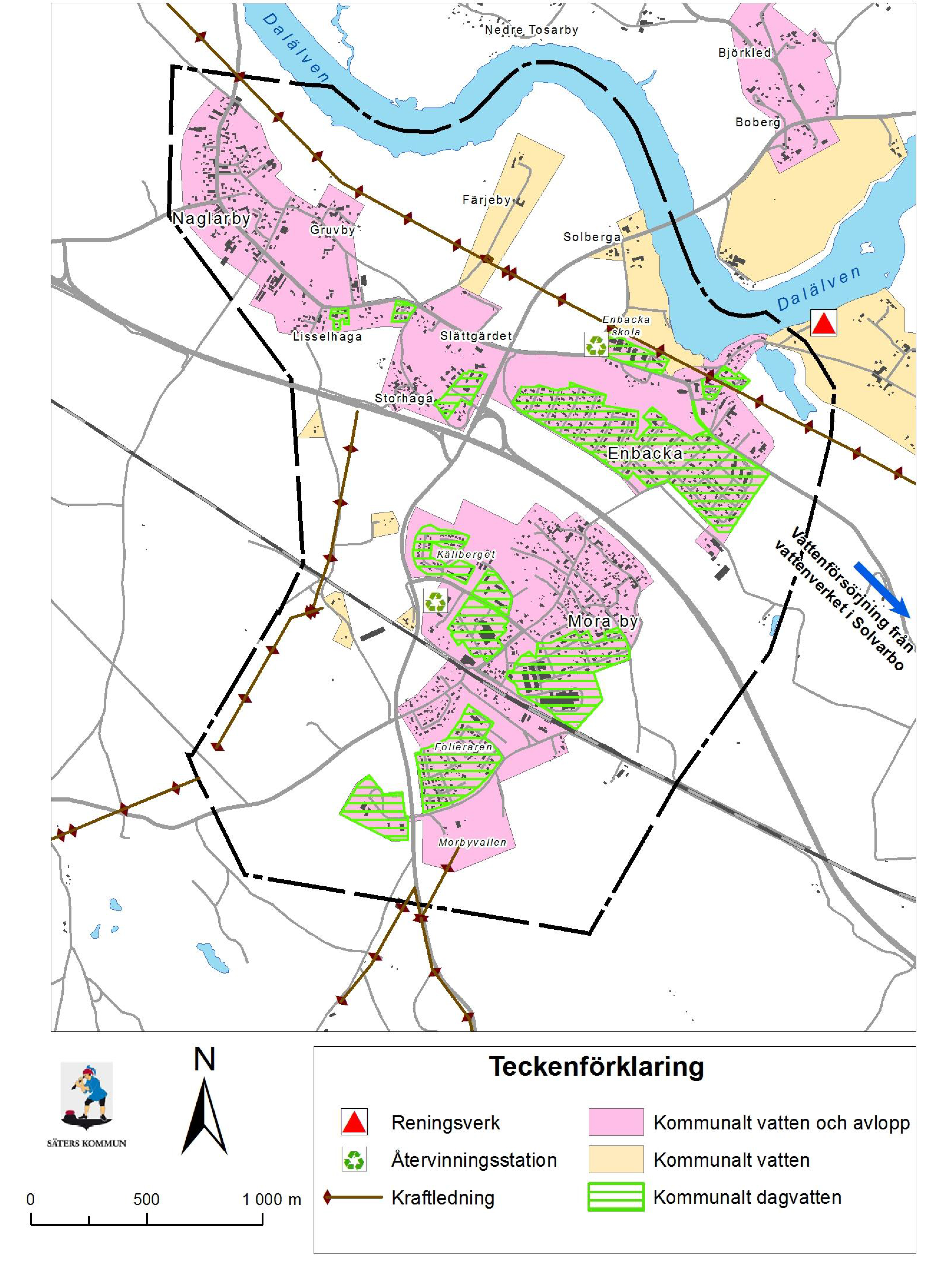 Karta över översiktsplan Gustafs