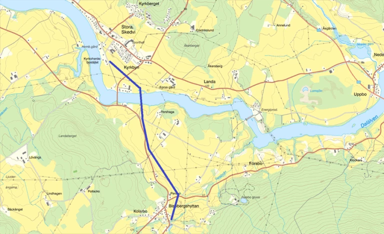Karta över Säter och Stora Skedvi