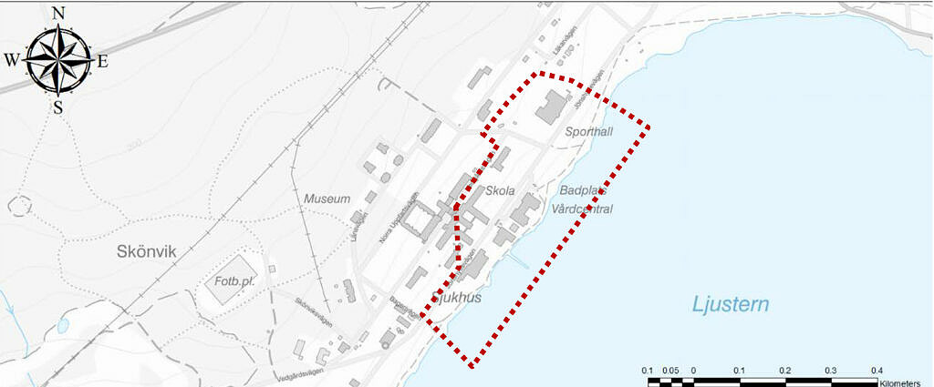 Kartbild över Skönvik i Säter.
