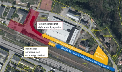 Kartbild över parkering stationsområdet
