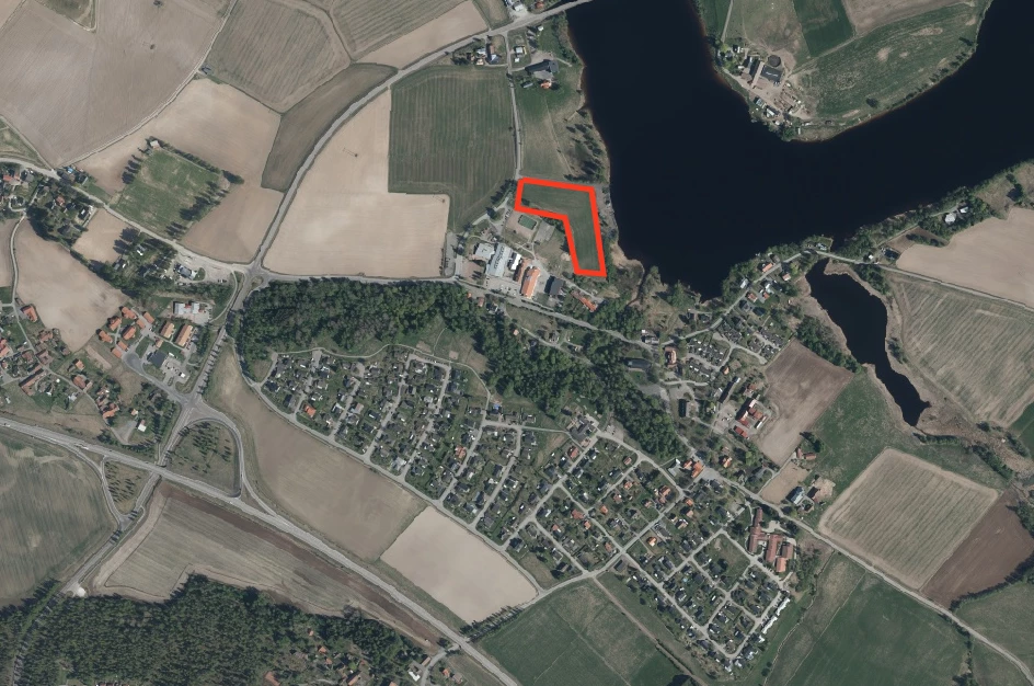 Kartbild med markerat planområde