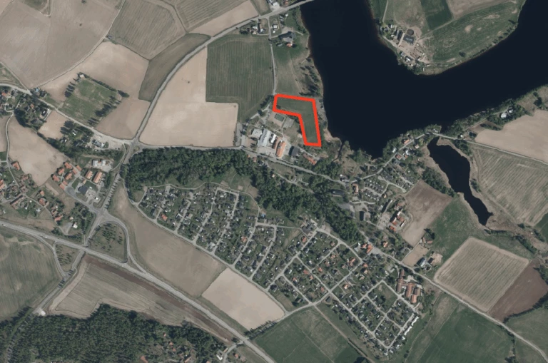 Kartbild med markerat planområde