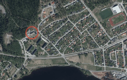 Kartbild över Säter där plan-området är inringat.