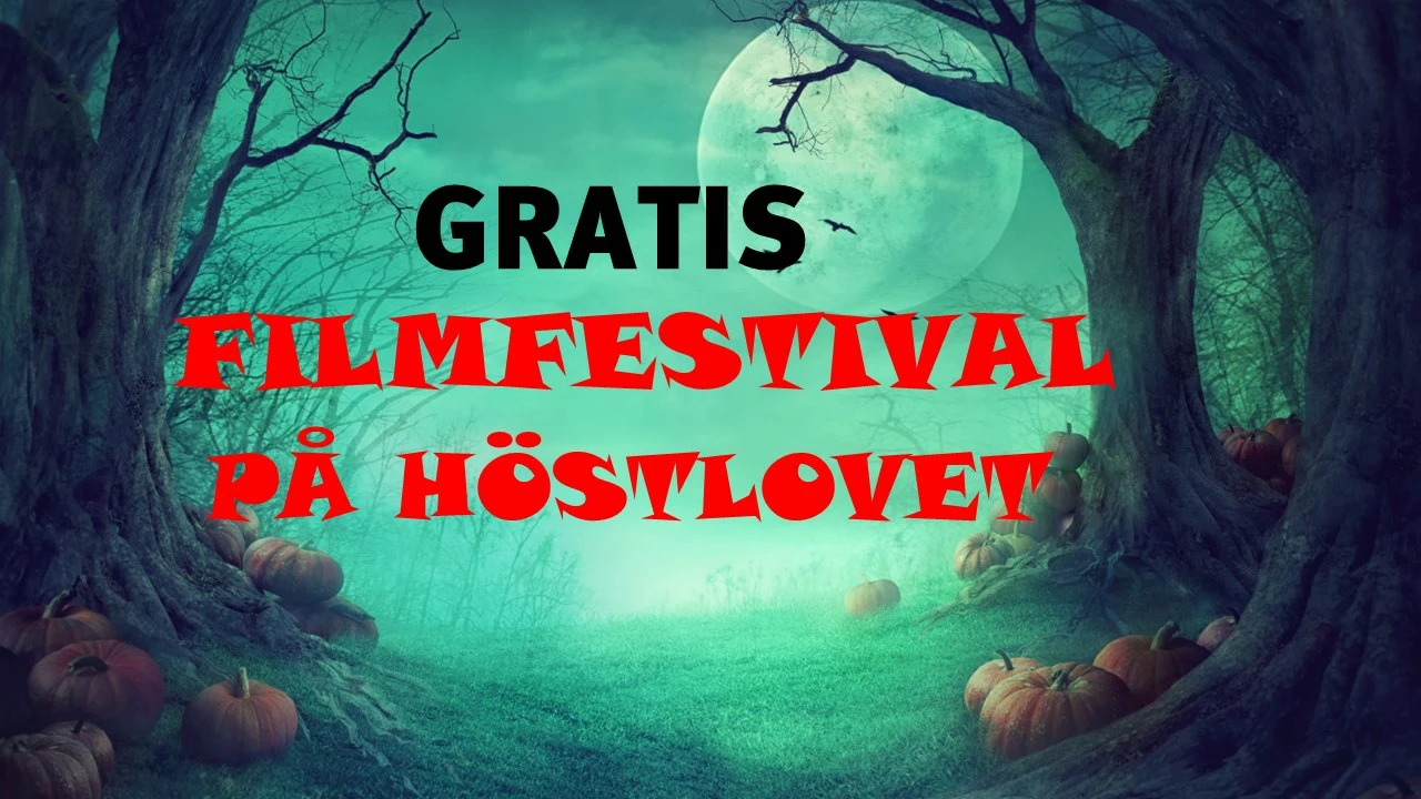 Bilden föreställer en tecknad spöklik skogsgänta. över bilden står det: Gratis filmfestival på höstlovet