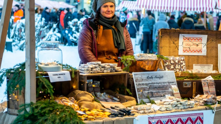 utställare på julmarknaden i säter