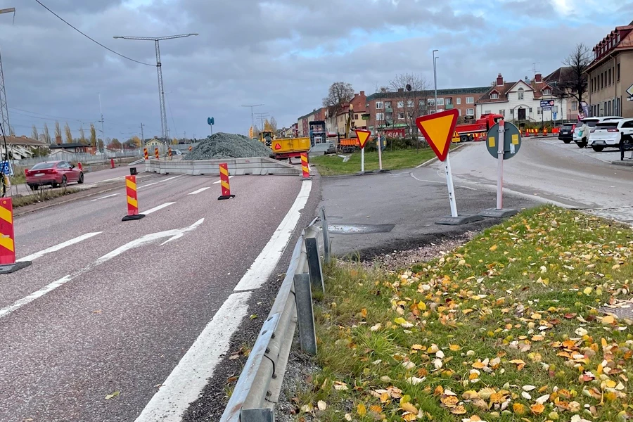 Tillfällig avfart på riksväg 70