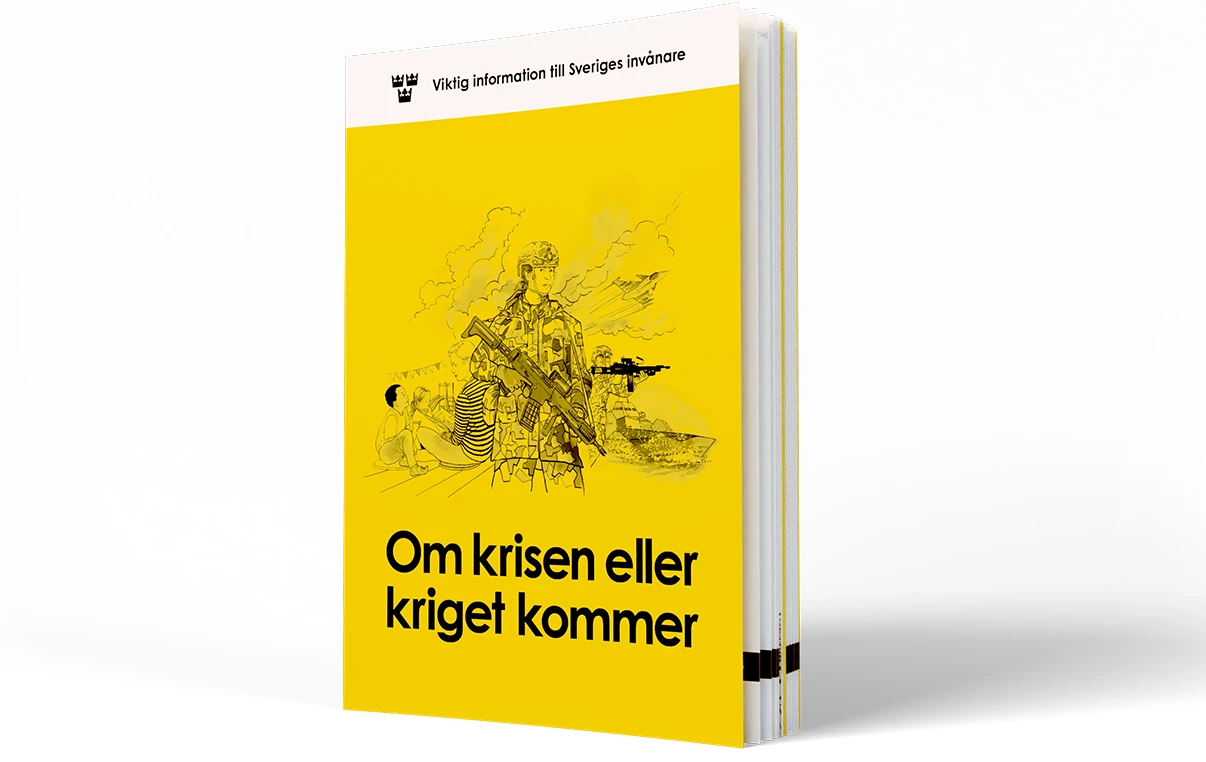 Omslag på broschyren Om krisen eller kriget kommer