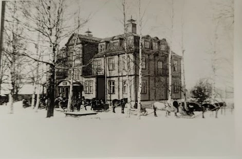 Det gamla turisthotellet i juletid. Hotellet är rivet sedan länge. Foto: Arkiv