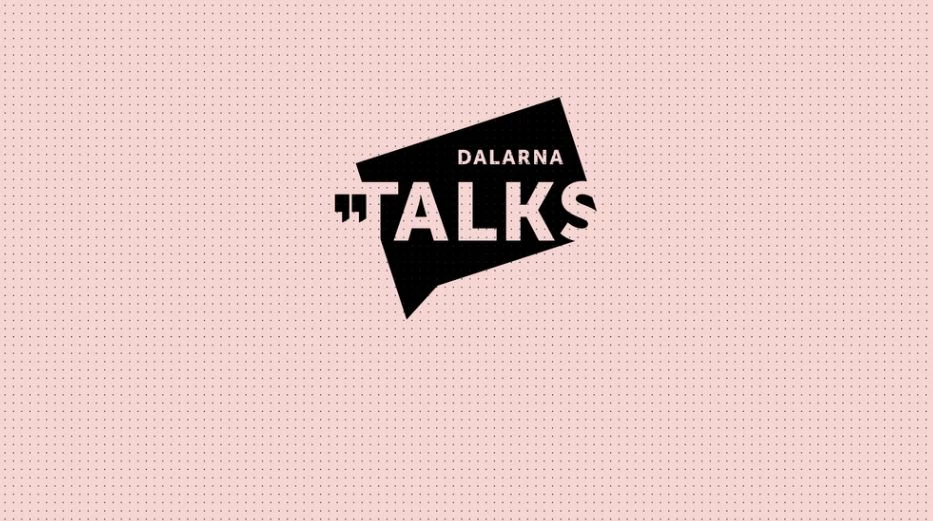 rosaprickig bakgrund med texten Dalarna talks