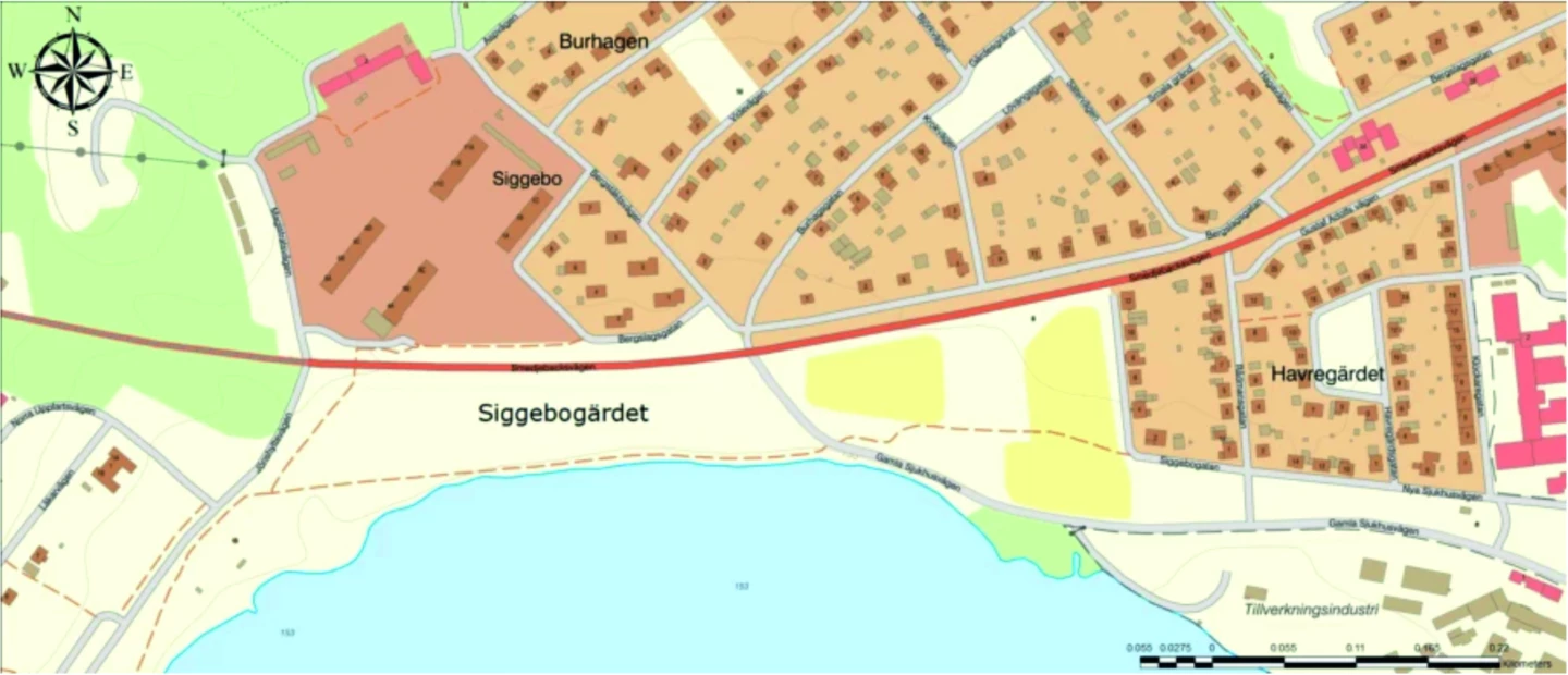 Karta över Siggebogärdet i Säter.