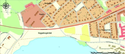 Karta över Siggebogärdet i Säter.
