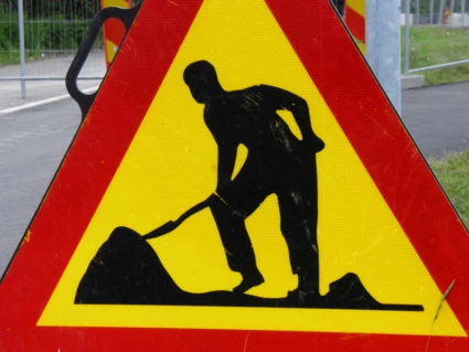 Trafikskylt för vägarbete