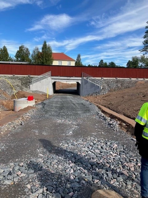 Byggarbete vid en vägtunnel