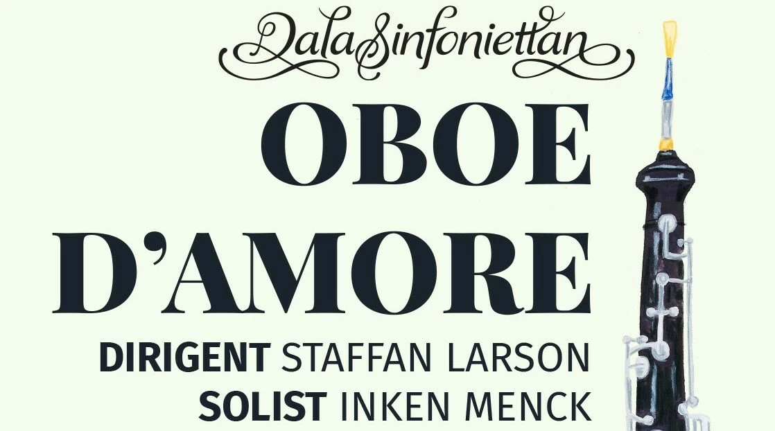Målad oboe med namnet på evenemanget