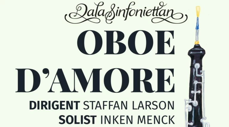 Målad oboe med namnet på evenemanget