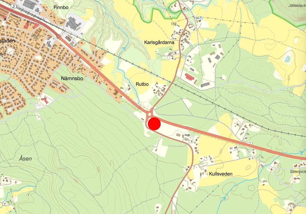 Kartbild som markerar planområdets placering i Säter.