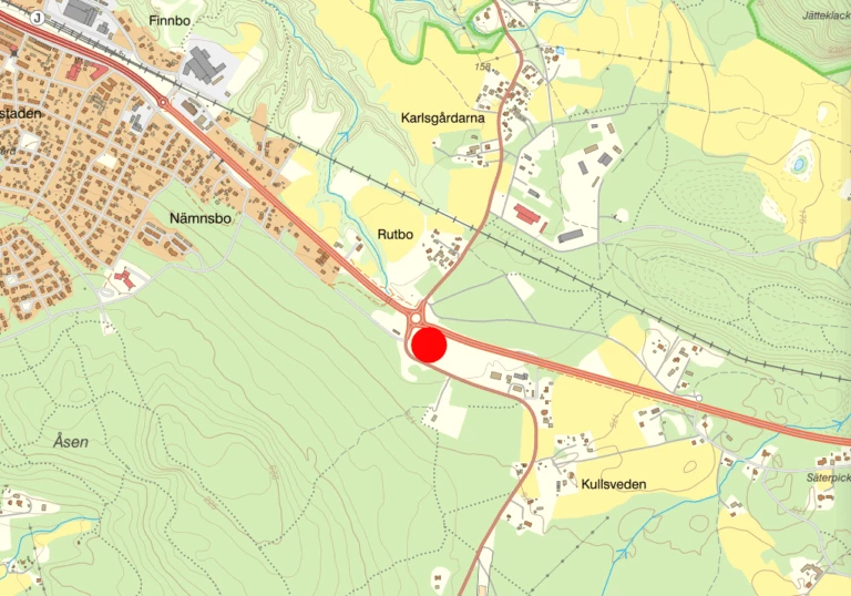 Kartbild som markerar planområdets placering i Säter.