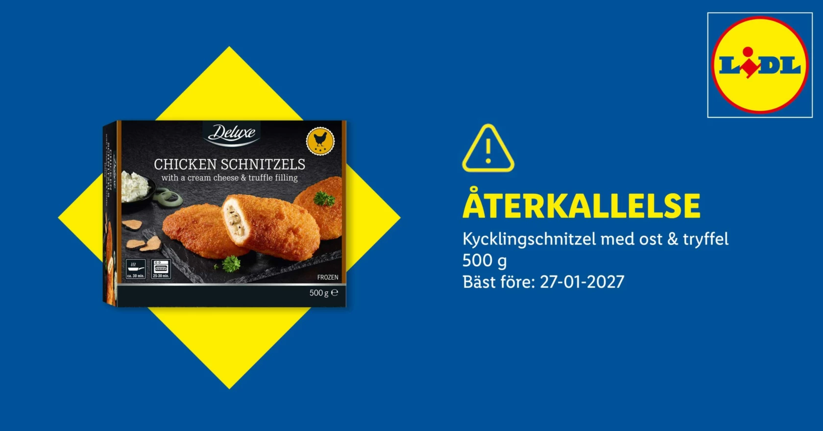 Återkallelse Kycklingschnitzel