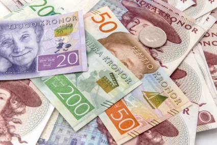 Sedlar i olika valörer.