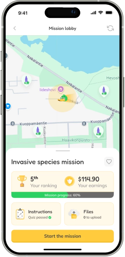 Bild på lobbyn i appen crowdsorsa.