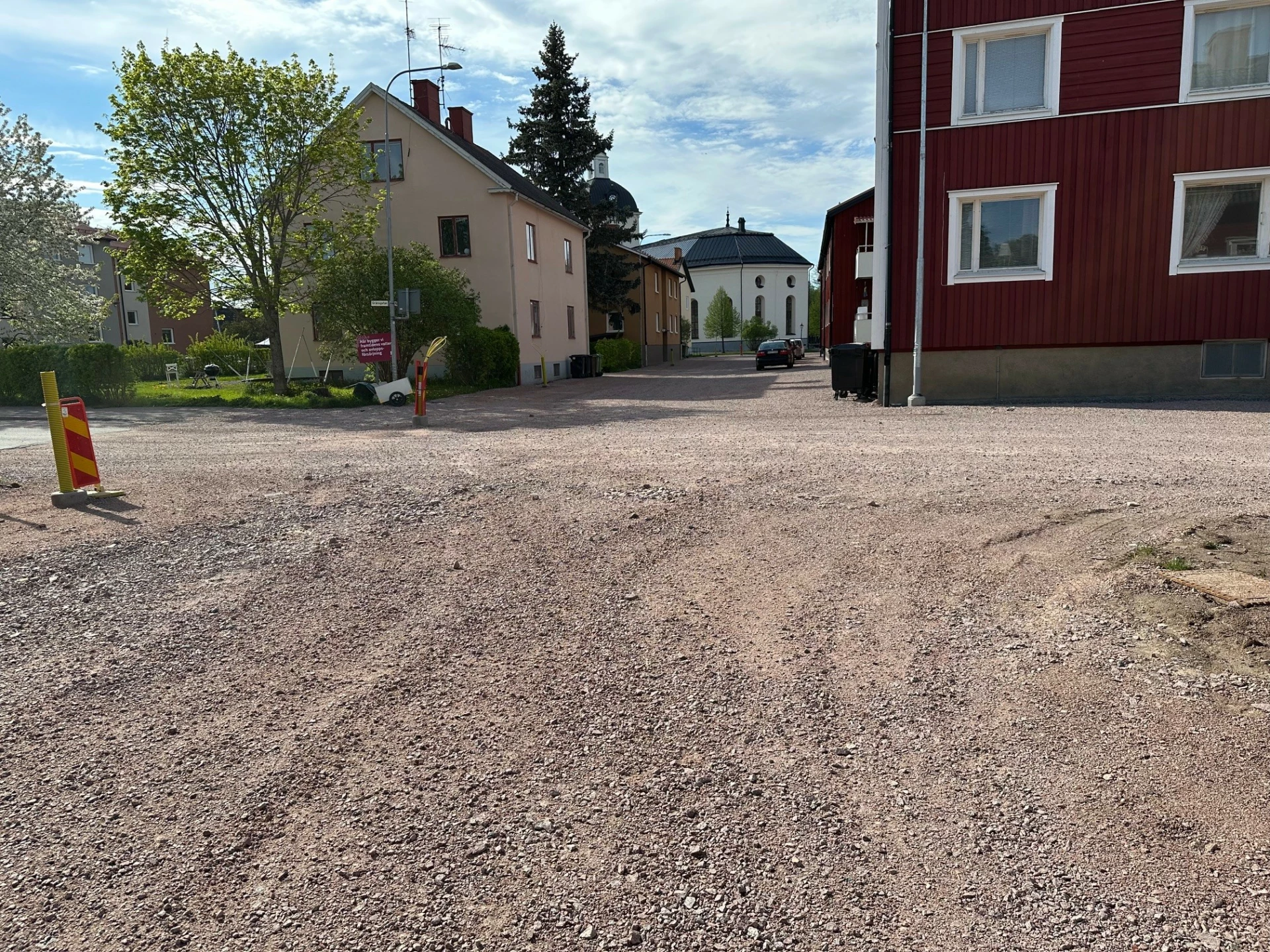 Korsningen vid Murraygatan där arbete pågår med ombyggnation av gatan.