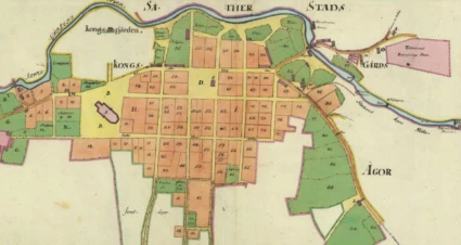 Stadskarta över Säter år 1642