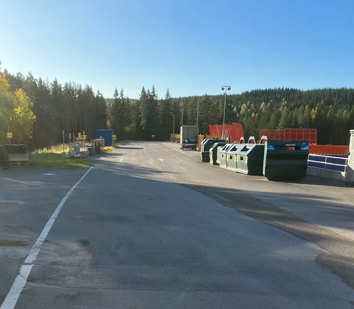 Vy över återvinningscentralen i Säter
