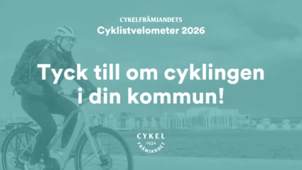 Cykelfrämjandet, en bild på en kvinna som cyklar
