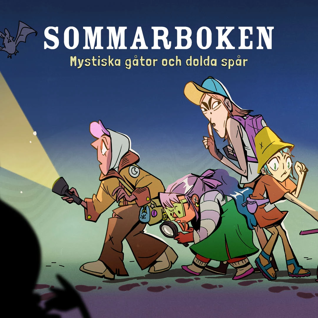 Sommarboken - mystiska gåtor och dolda spår. Animerad bild på årets tema. figurer på uppdrag,