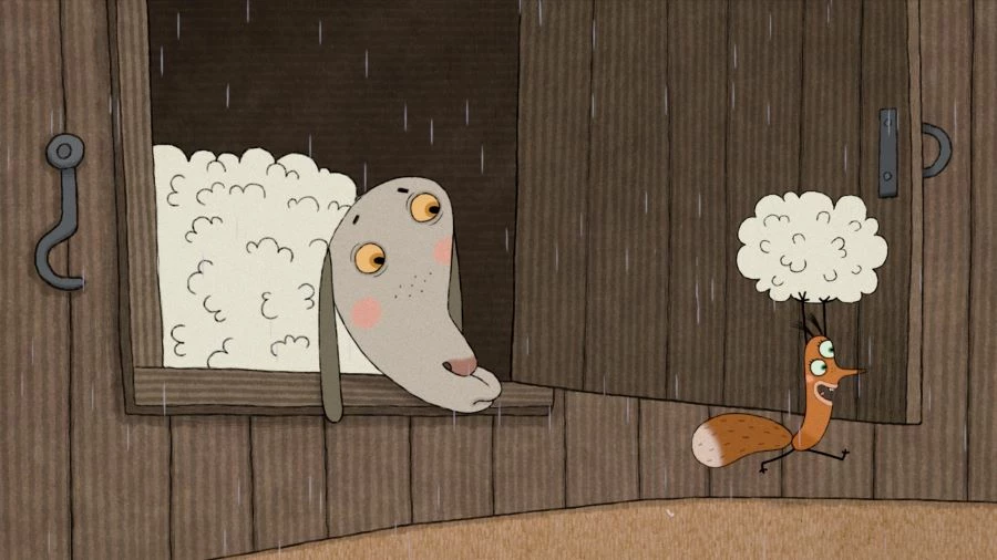 Filmposter föreställer ett animerat får och en ekorre