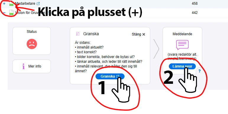 illustration över granska uppdateringar i vizzit